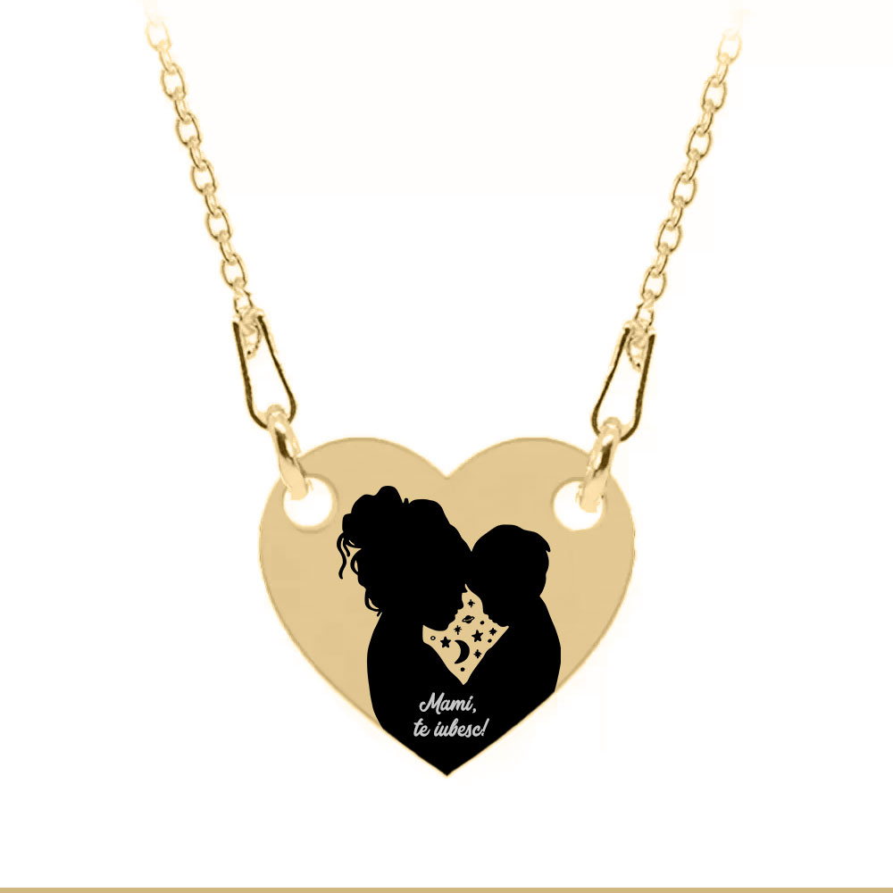 Abby - Colier personalizat mama si copilul iubire infinita din argint 925 placat cu aur galben 24K