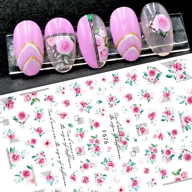 Abtibilduri unghii Marquise, STICKER34, Roz
