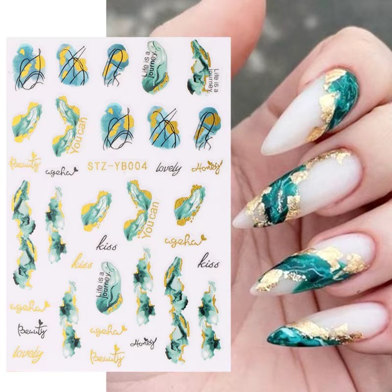 Abtibilduri unghii Marquise, STICKER79, Verde