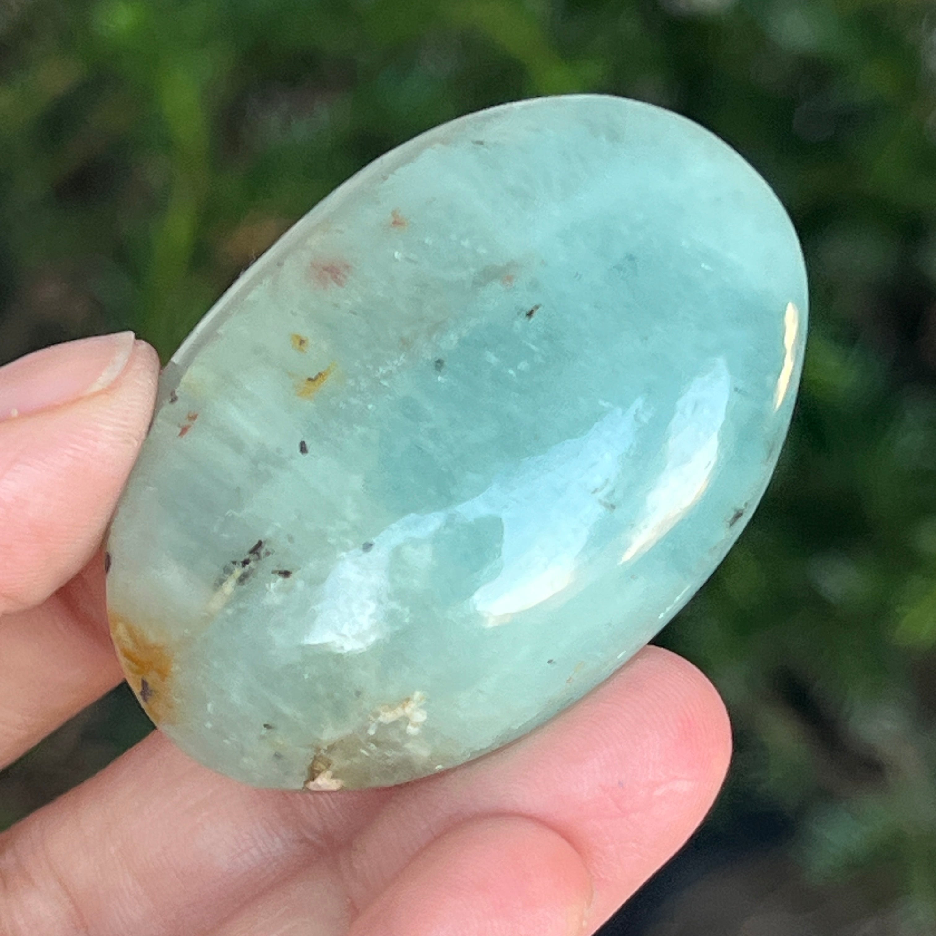 Acvamarin unicat rulat , palmstone | Model 2
