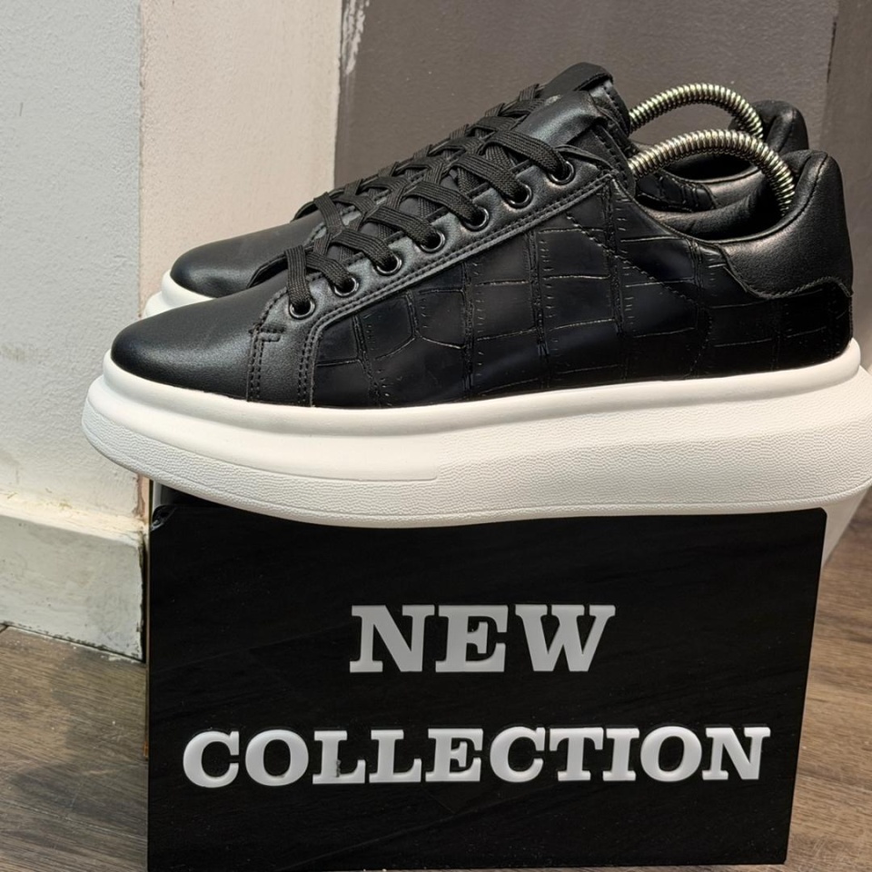 ADIDASI ALEXANDER PREMIUM BLACK-WHITE CROCO ABMQ28(100-2) (MĂRIME: 44)
