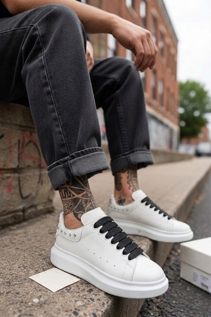 Adidasi barbati casual albi 6626