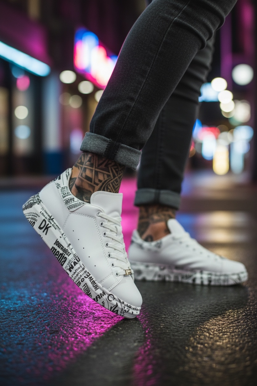 Adidasi barbati casual albi B3623 T53-2