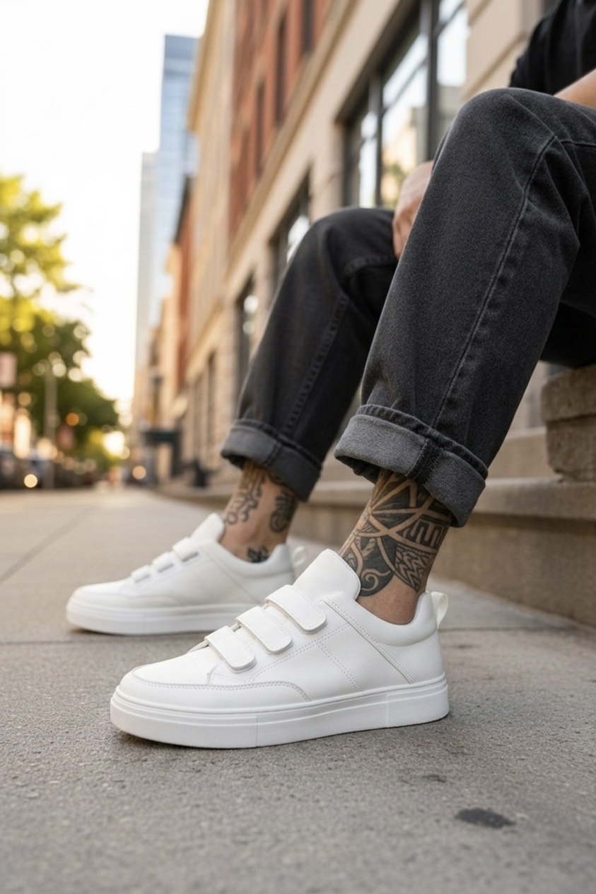 Adidasi barbati casual albi C35 N11-3