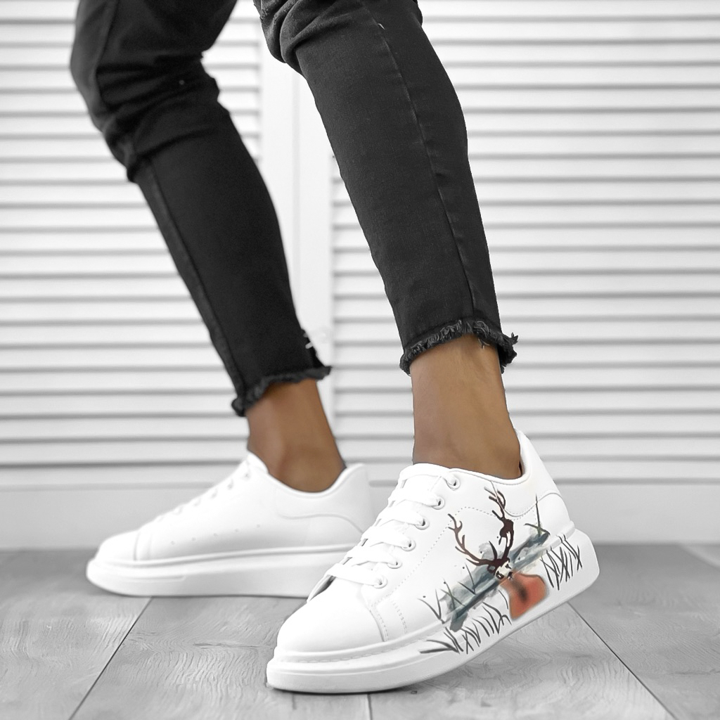 Adidasi barbati casual albi FCL8031 N11-1