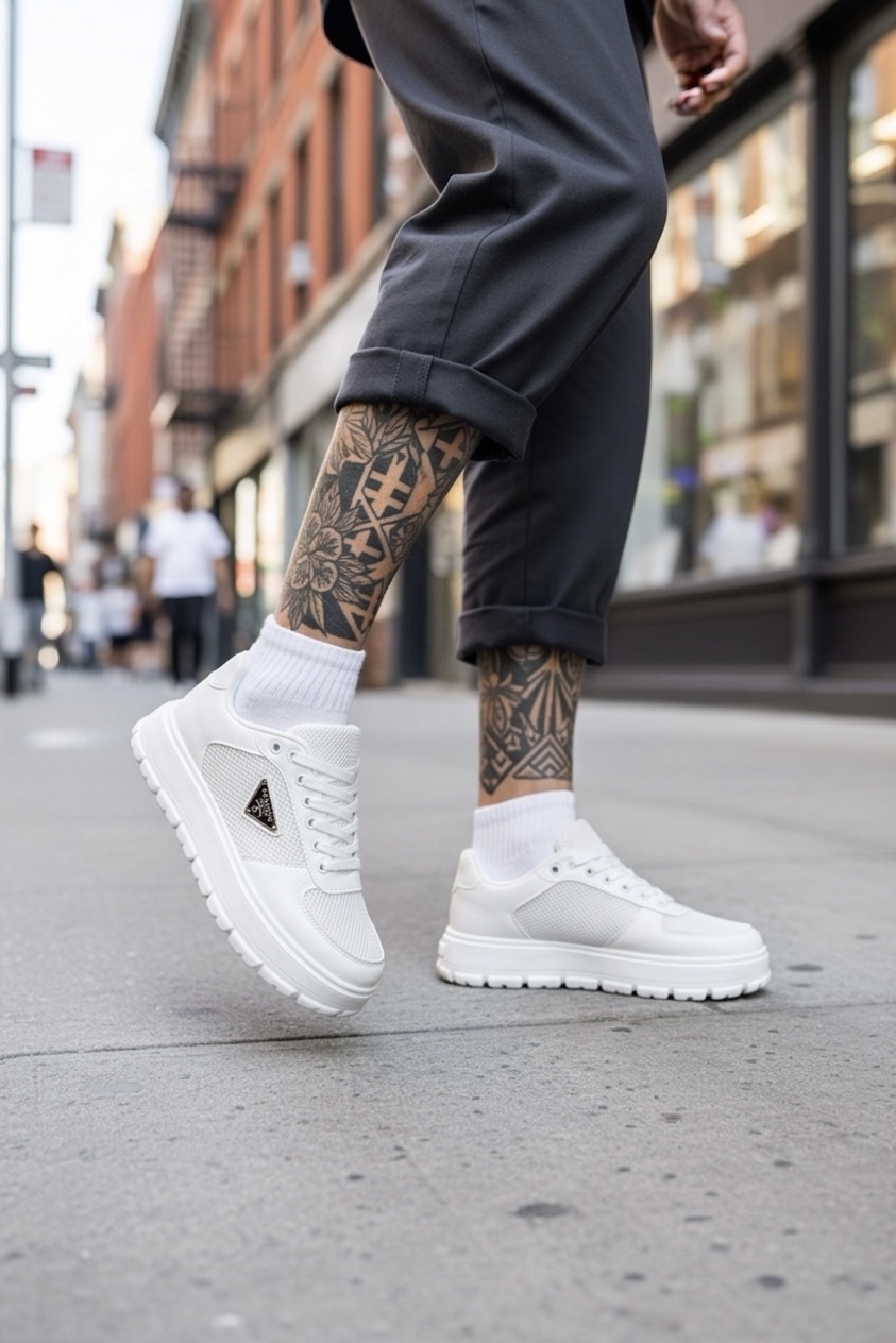 Adidasi barbati casual albi L100 n10-4