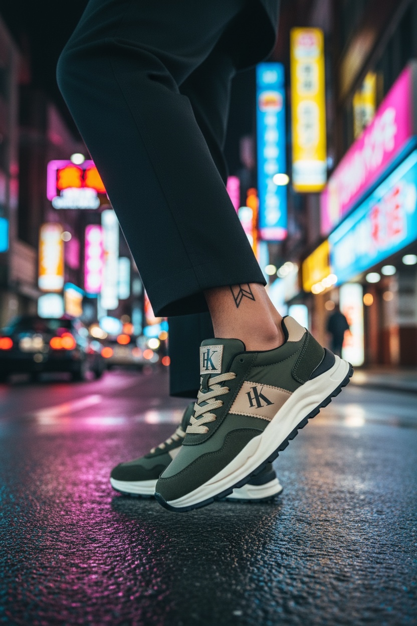 Adidasi barbati casual kaki A2571 N8-2