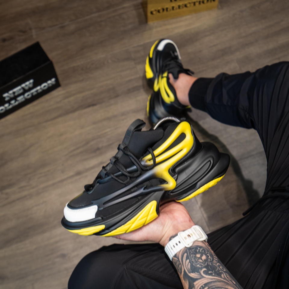 ADIDASI BARBATI SNEAKERS BLACK-YELLOW ABBM6(063) (MĂRIME: 41)