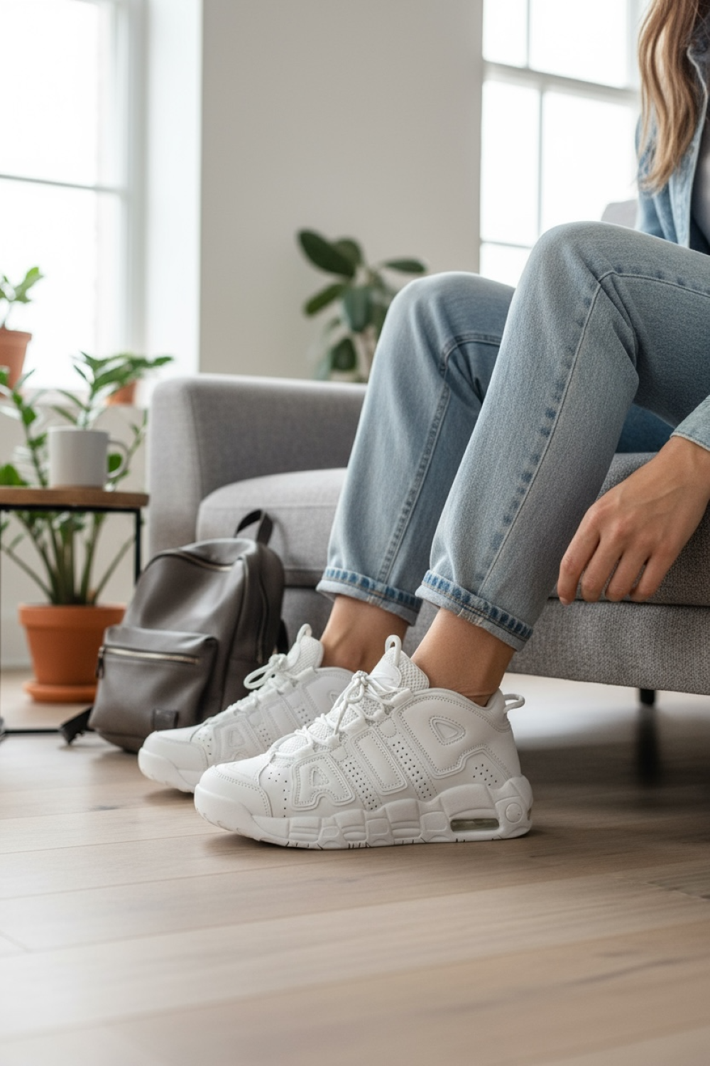 Adidasi dama albi casual inalti AIR50 N16-3