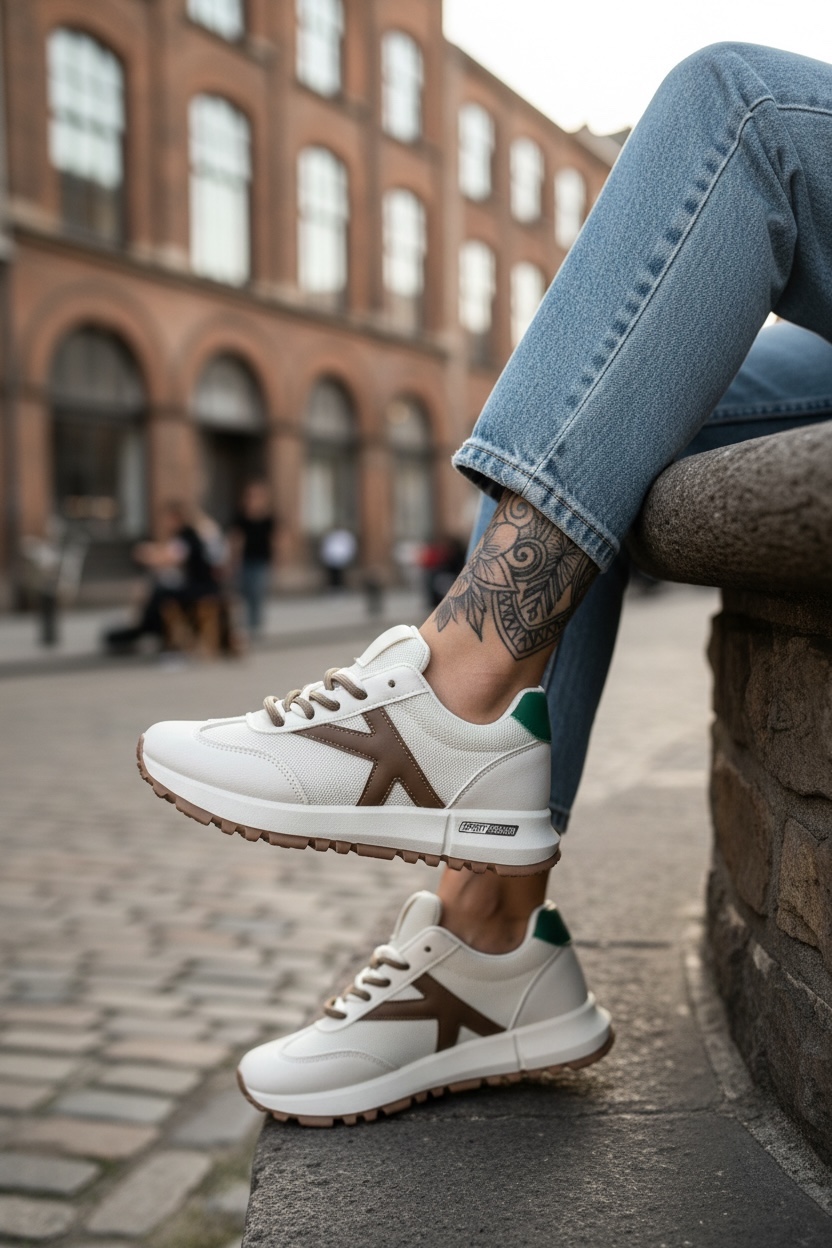Adidasi dama albi cu maro casual 70456