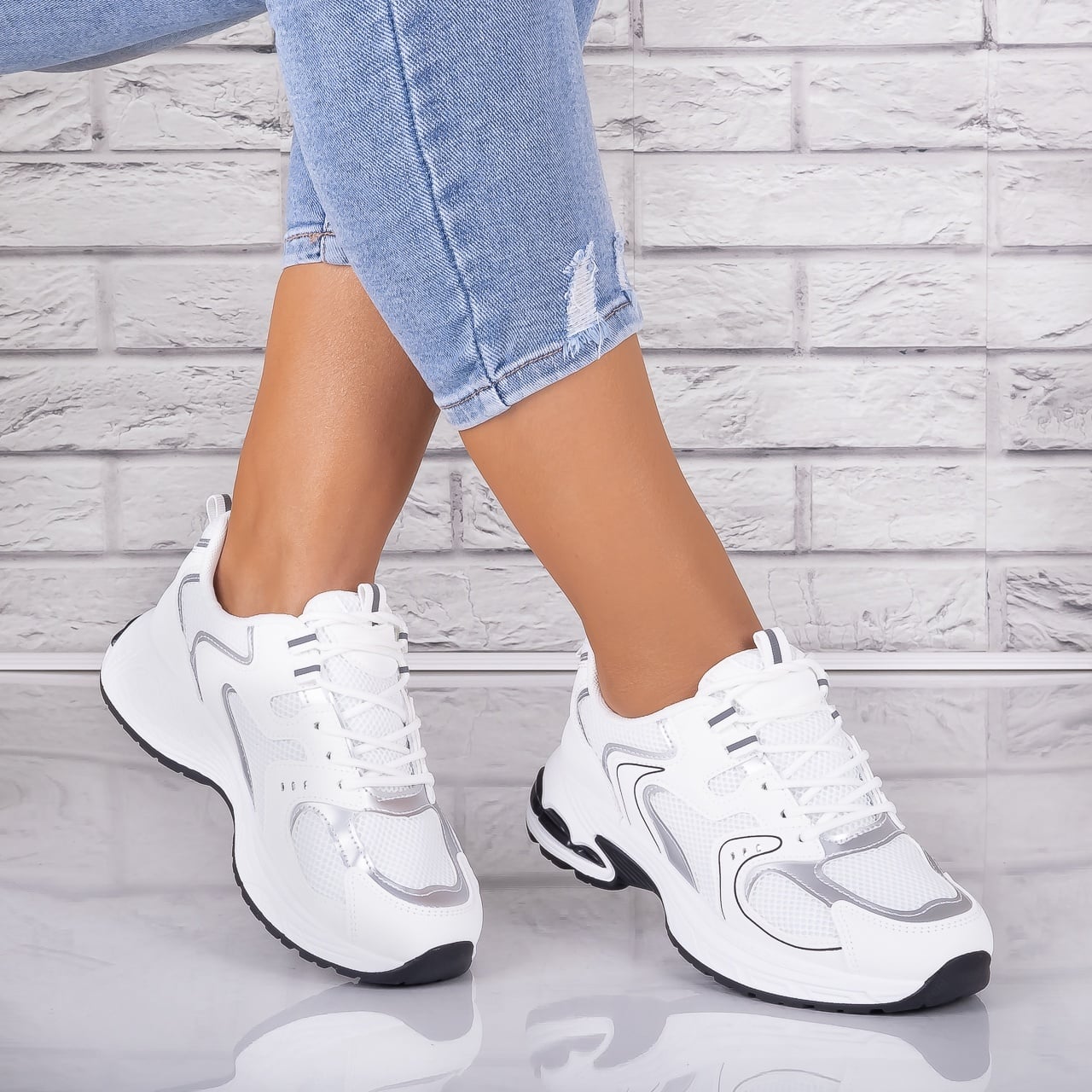 Adidasi dama Albi din Piele Eco/ Textil Avarola