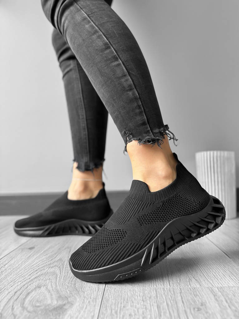 Adidasi dama casual din panza negri 90 N7-2