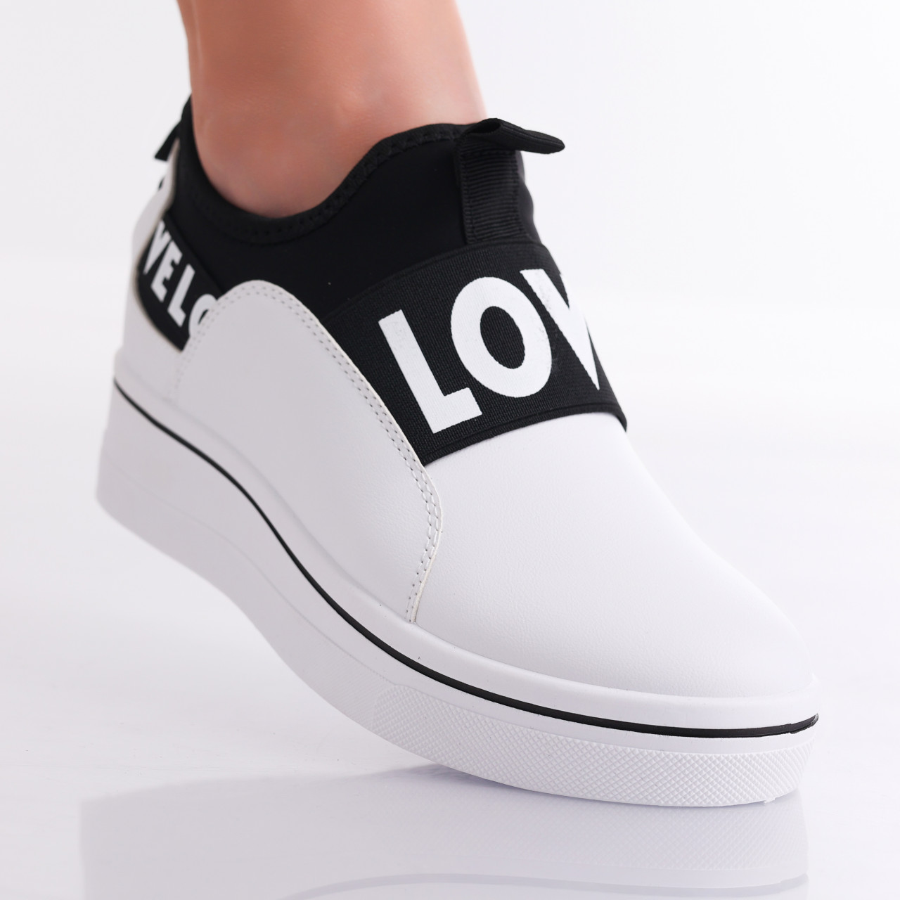 Adidasi dama cu platforma Albi din Piele Ecologica Marla - poza 1