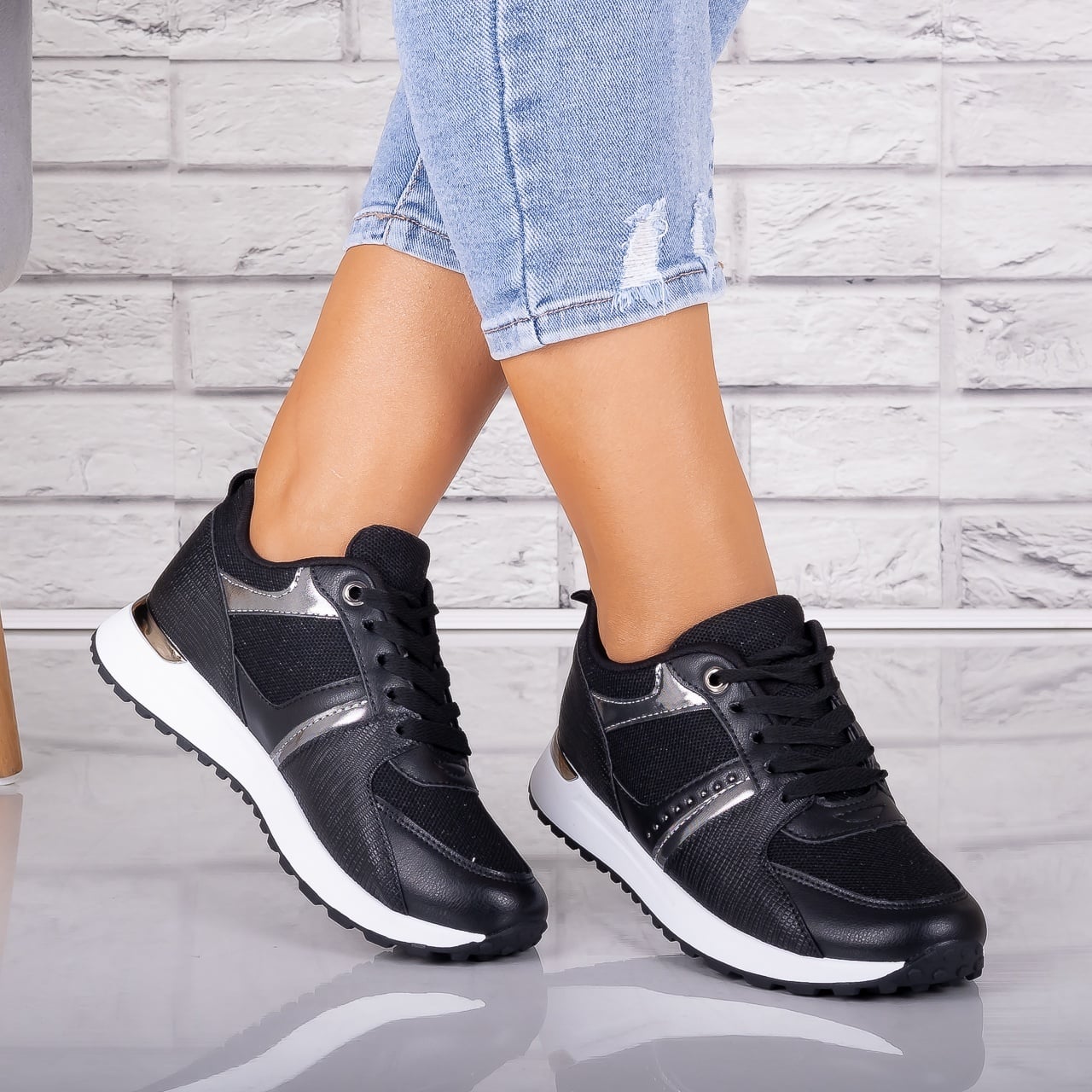 Adidasi dama Negri din Piele Eco/ Textil Alnoa - poza 1