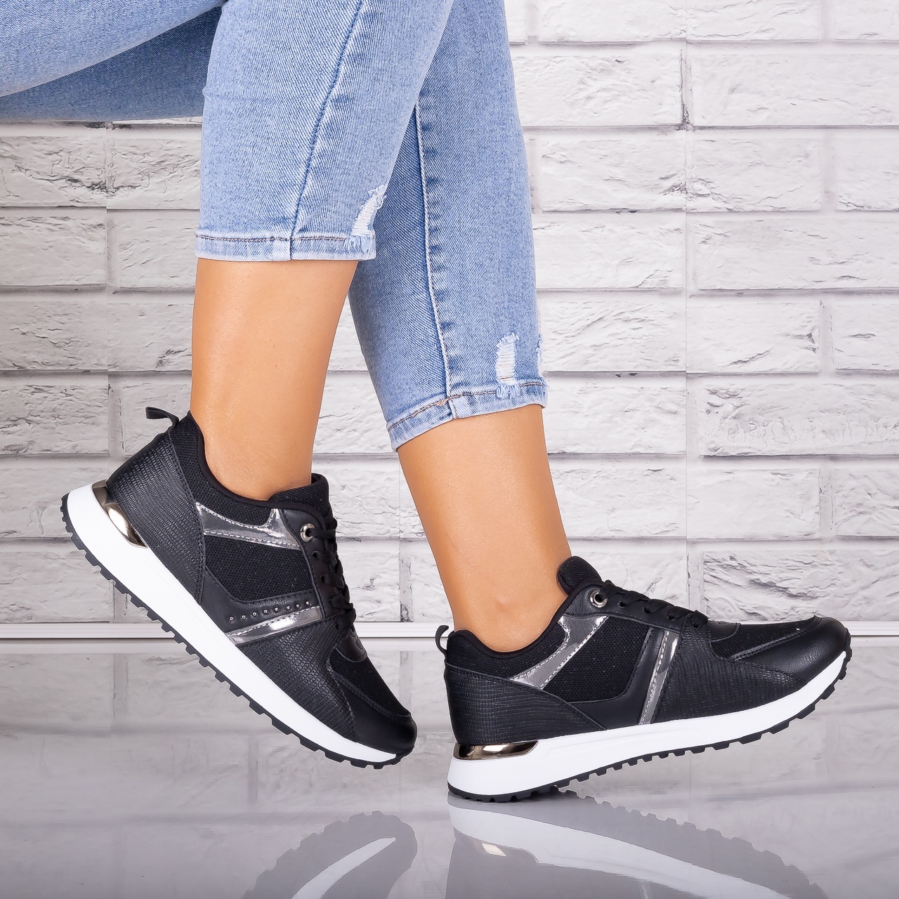 Adidasi dama Negri din Piele Eco/ Textil Alnoa - poza 3