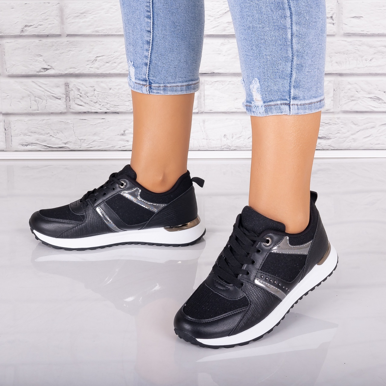 Adidasi dama Negri din Piele Eco/ Textil Alnoa - poza 4