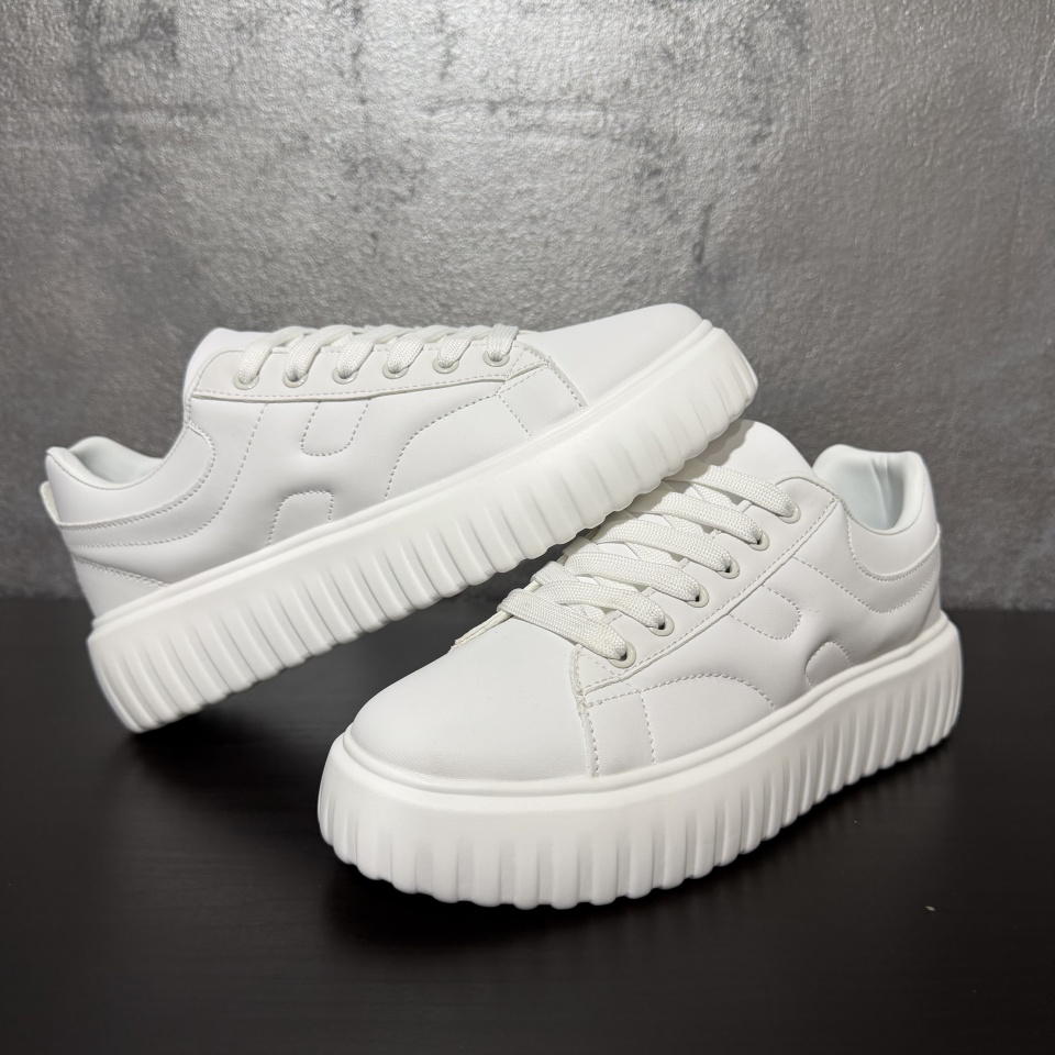 ADIDASI SNEAKERS BARBATI ALL WHITE PLATFORM STREETWEAR (MĂRIME: 43)