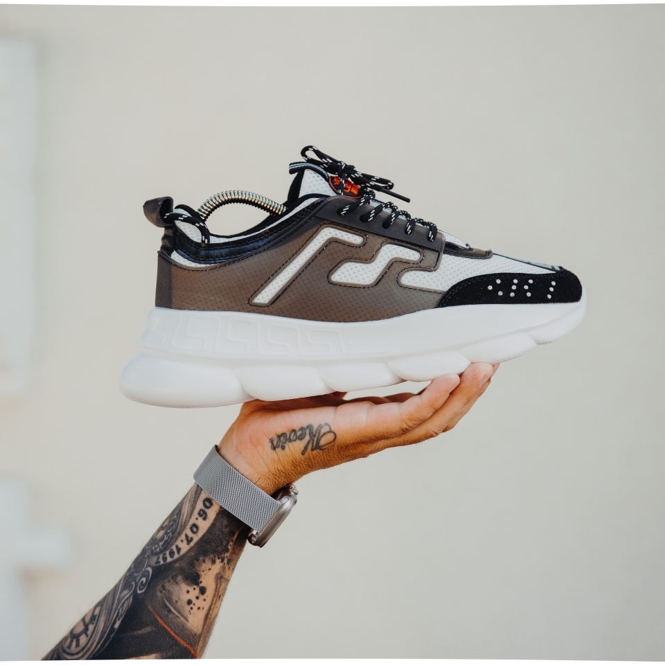ADIDASI SNEAKERS CHAIN REACTION WHITE-BLACK ABCR4(055-3) (MĂRIME: 44)