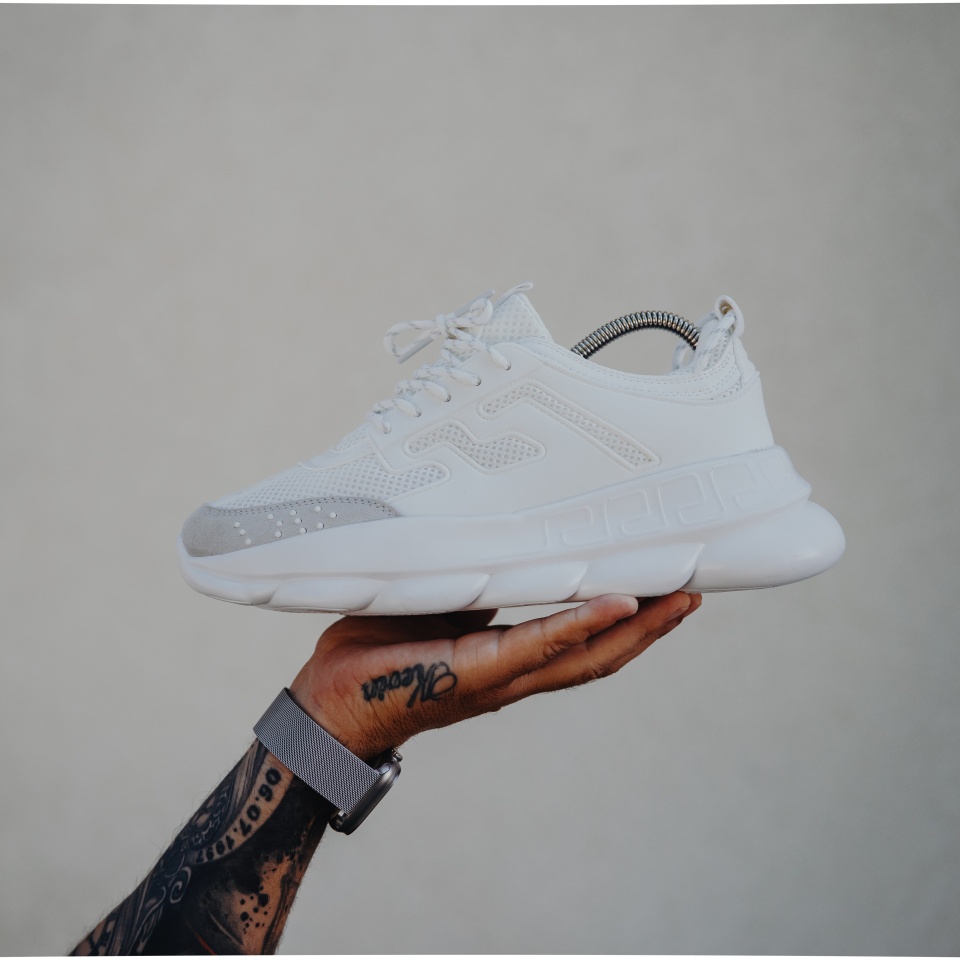 ADIDASI SNEAKERS CHAIN REACTION WHITE-GREY ABCR2(055-2) (MĂRIME: 40)