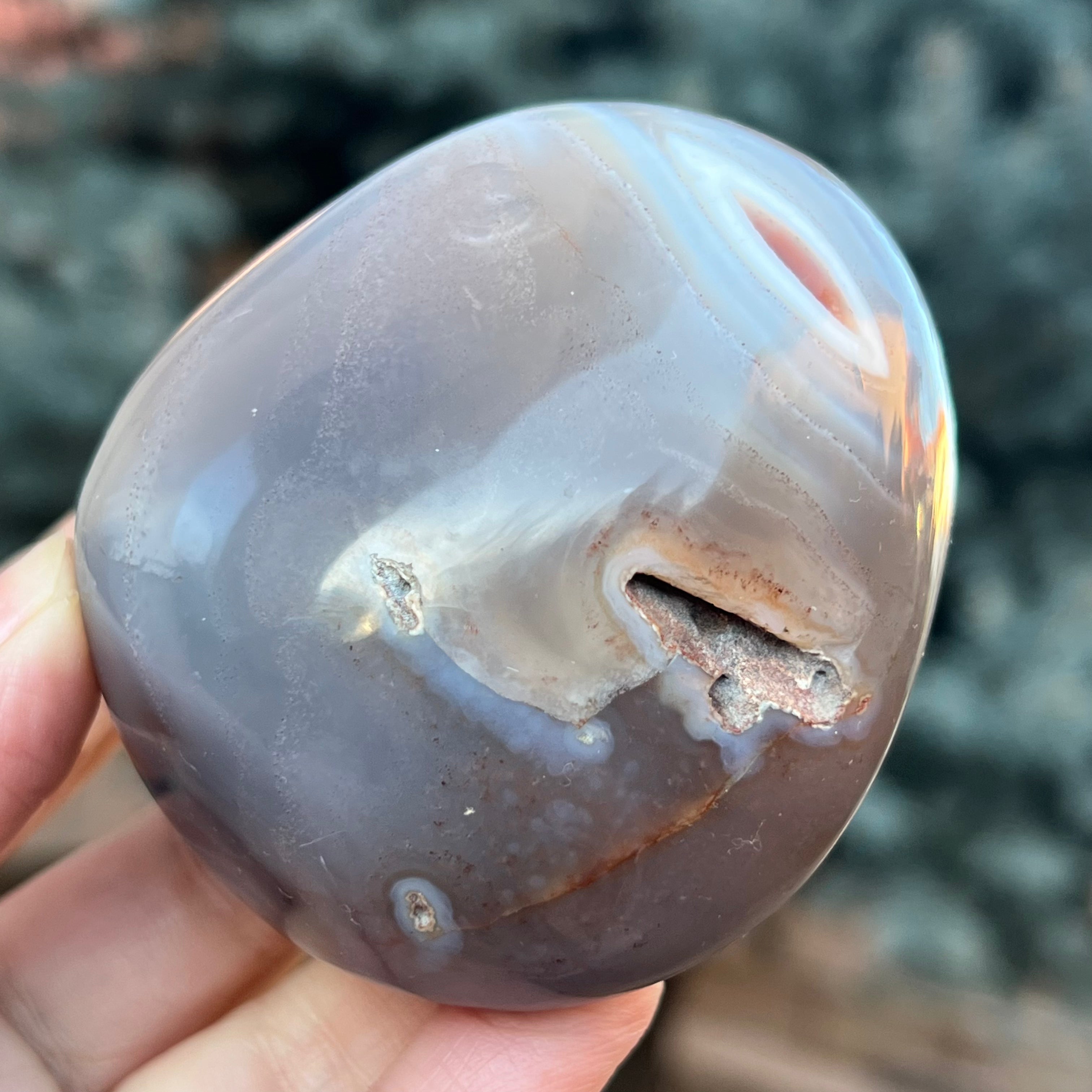 Agat de Botswana palm stone m12A