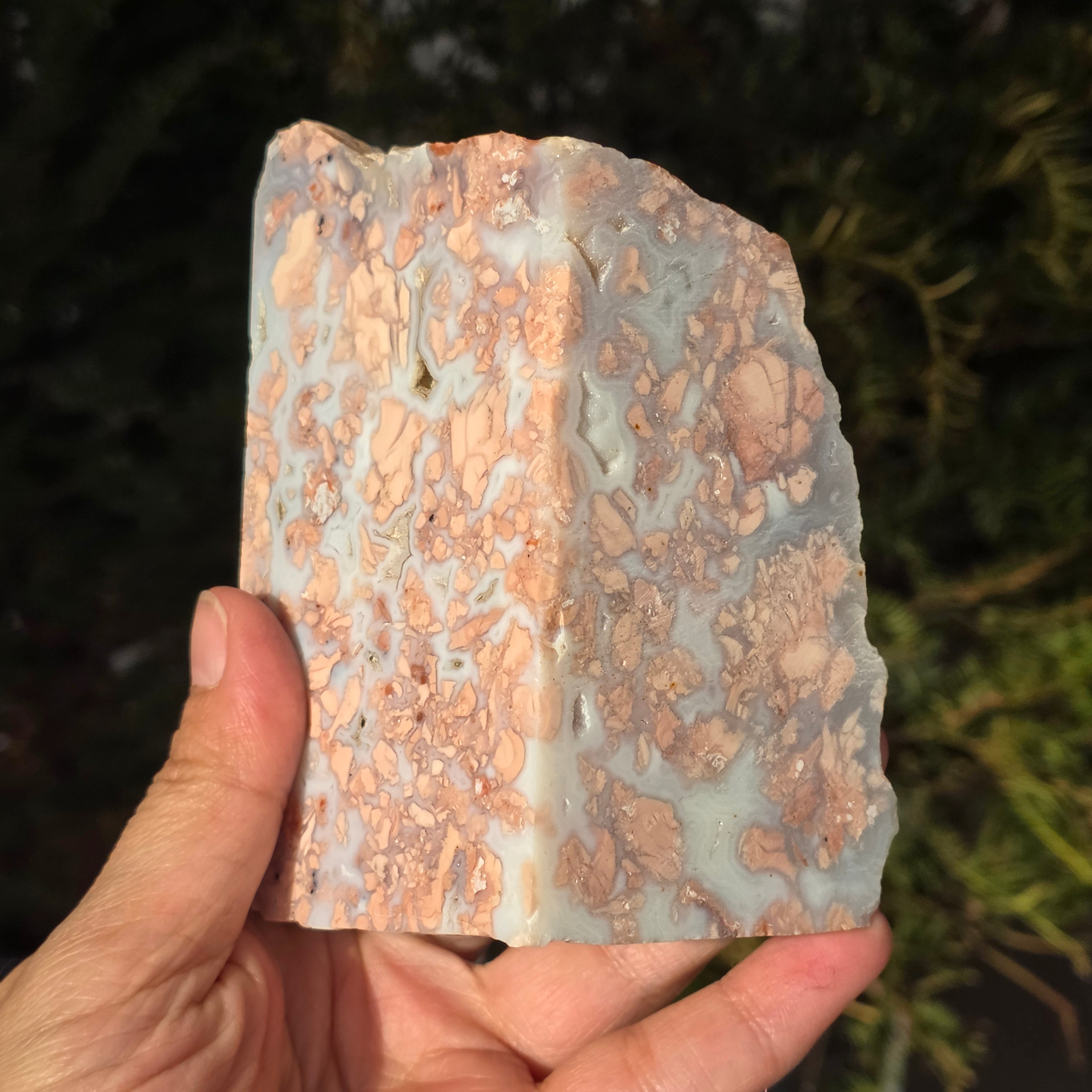 Agat piersica piatra bruta model 2