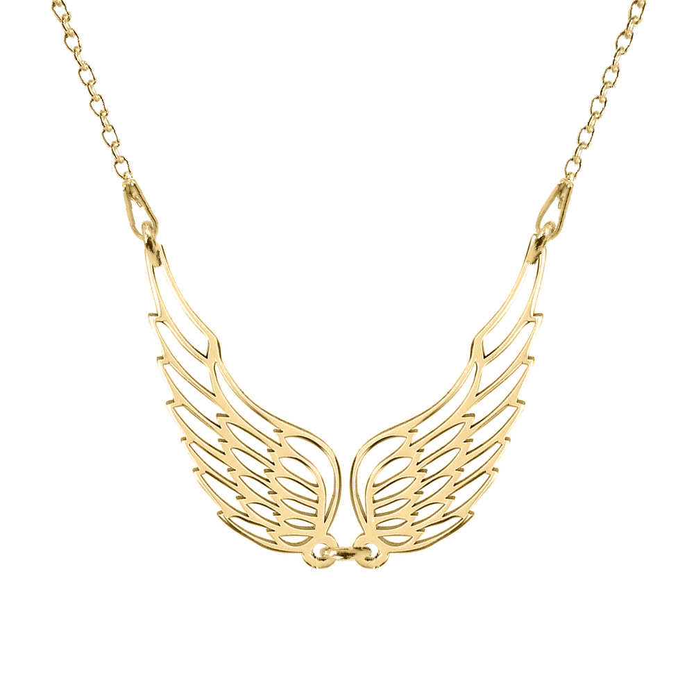 Angela - Colier personalizat doua aripi ingeras din argint 925 placat cu aur galben 24K