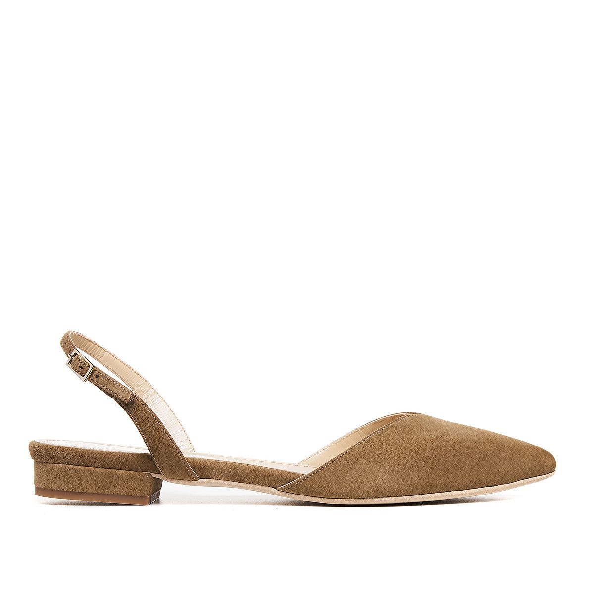 Balerini Alice in V, Piele Intoarsa, Camel - 42 / 11 cm