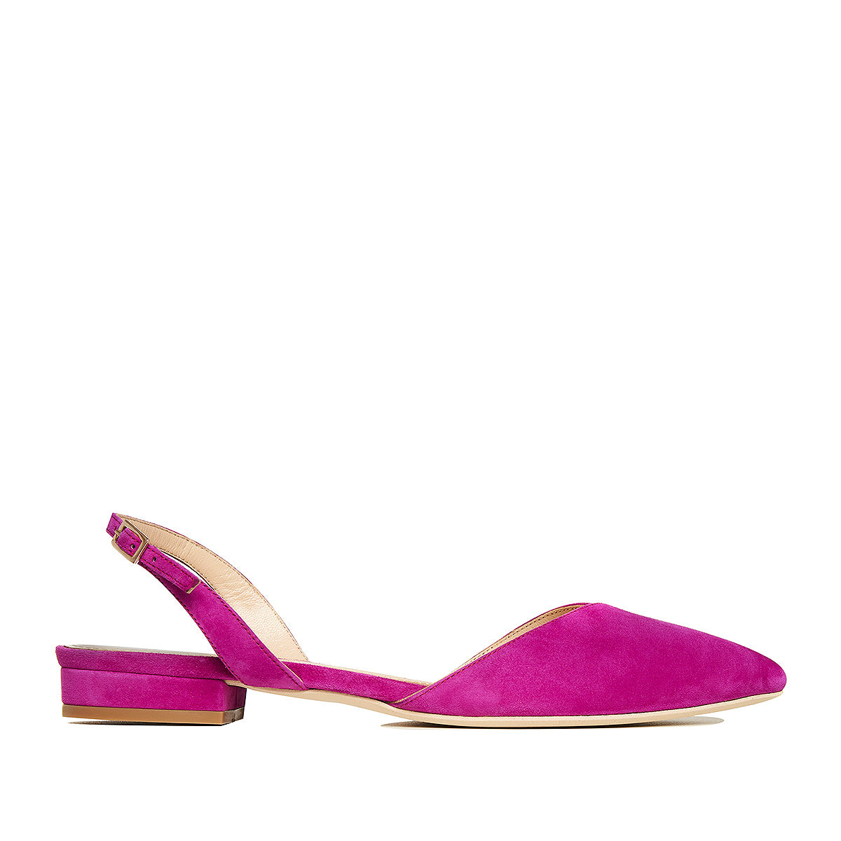 Balerini Alice in V, Piele Intoarsa, Fucsia - 40.5 / 1 cm
