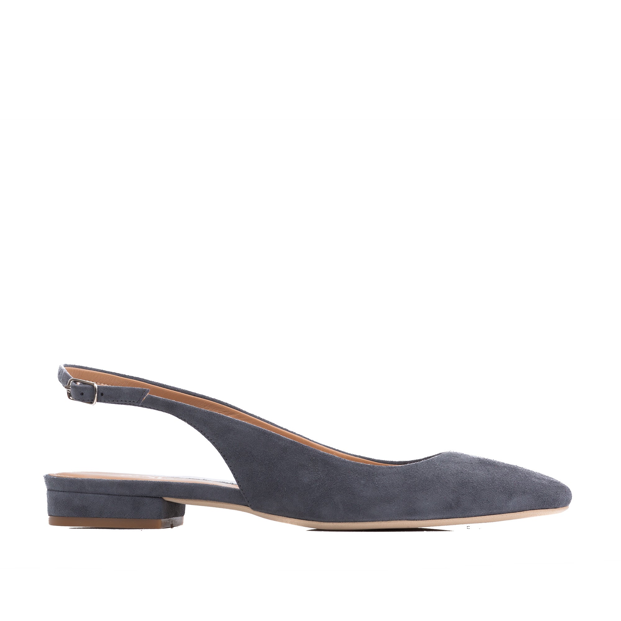 Balerini Alice, Piele Intoarsa, Gri - 36.5 / 9.5 cm