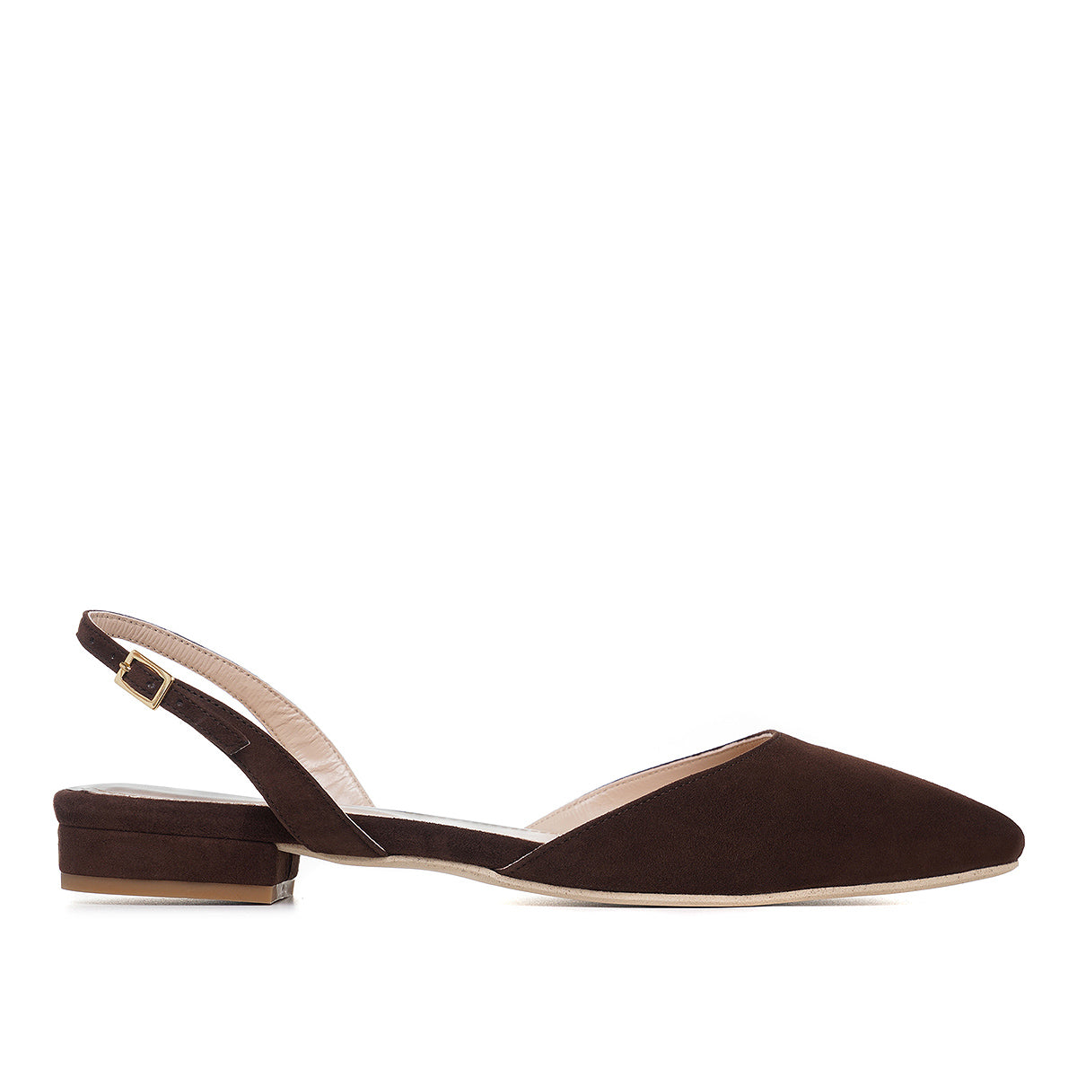 Balerini Alice, Piele Intoarsa, Maro - 37.5 / 8cm