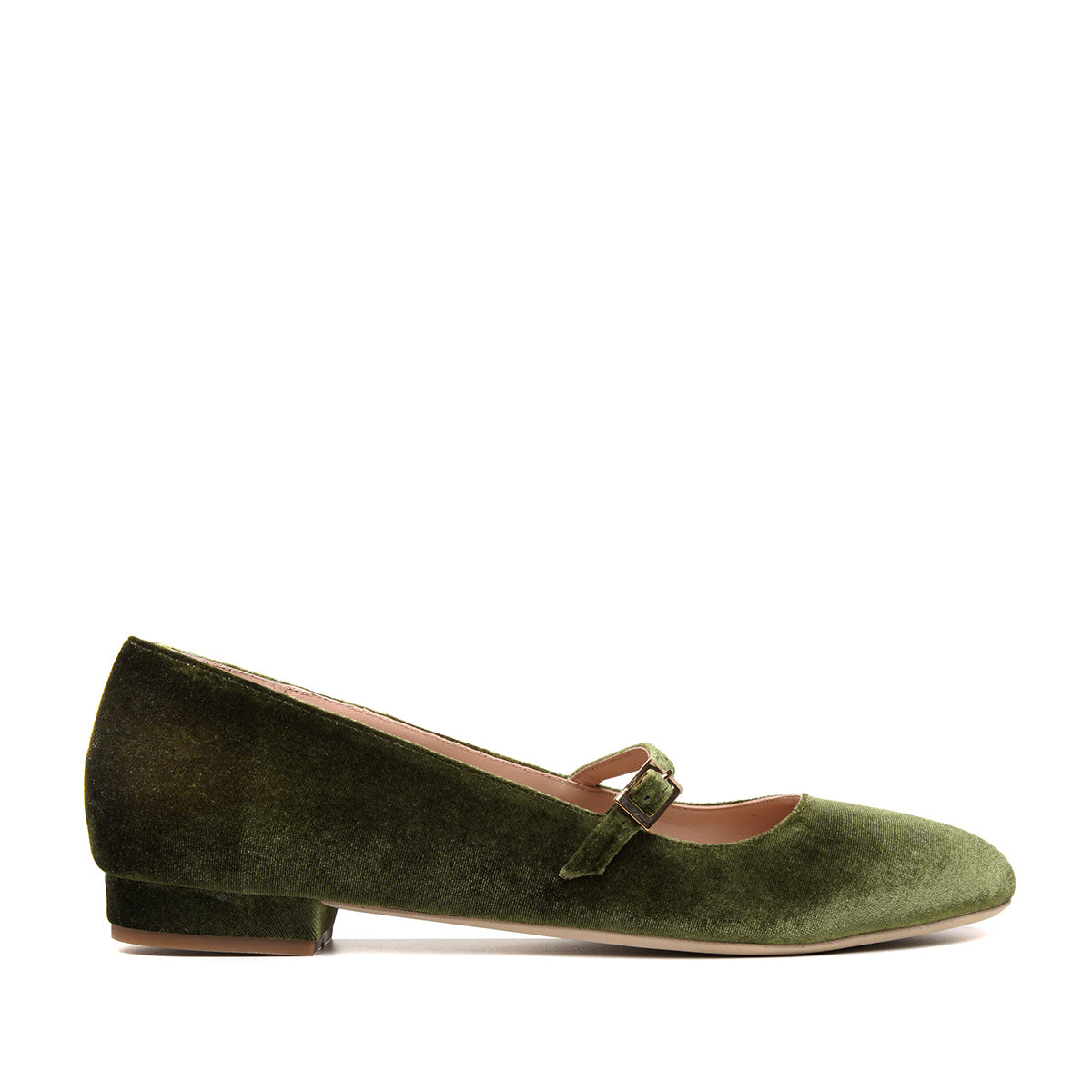 Balerini Carrie, Catifea, Kaki - 34 / 1 cm