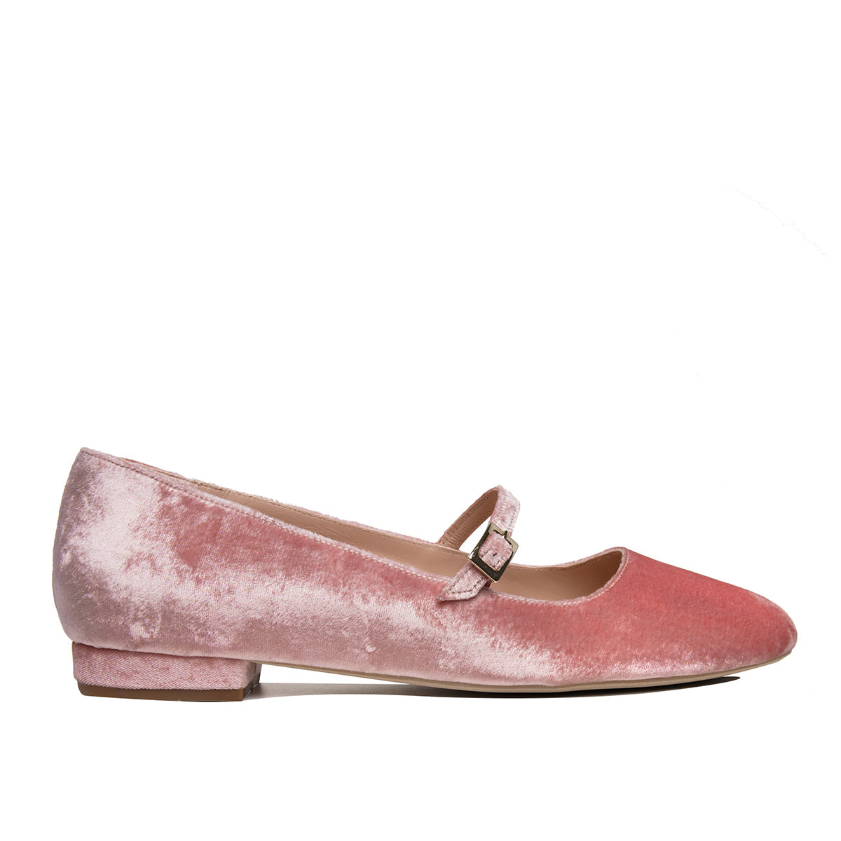 Balerini Carrie, Catifea, Roz-Piersica - 34 / 1 cm