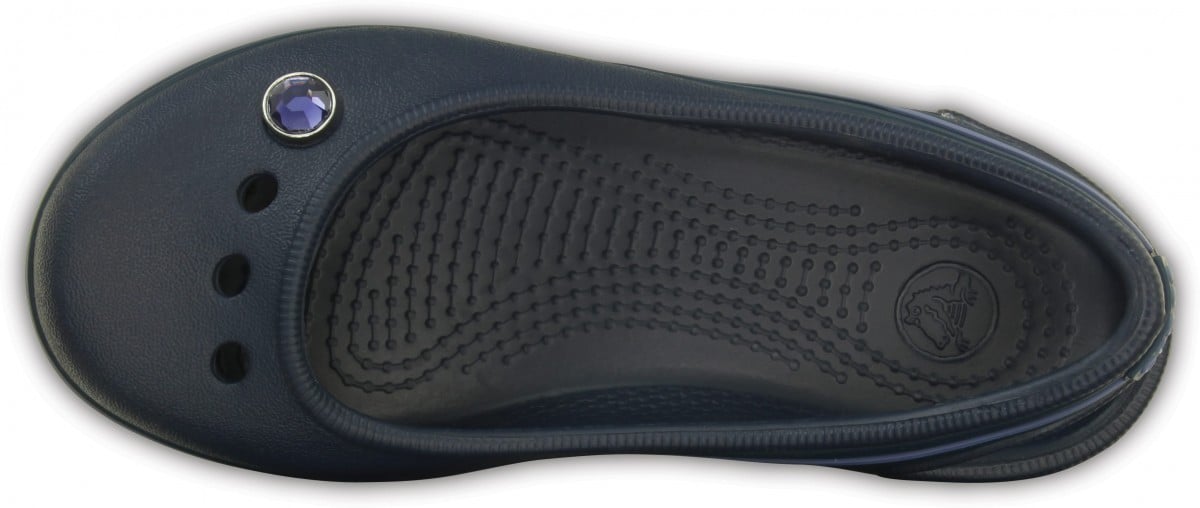Balerini Crocs Kids' Genna II Gem Flat Albastru - Navy/Bijou Blue - poza 3
