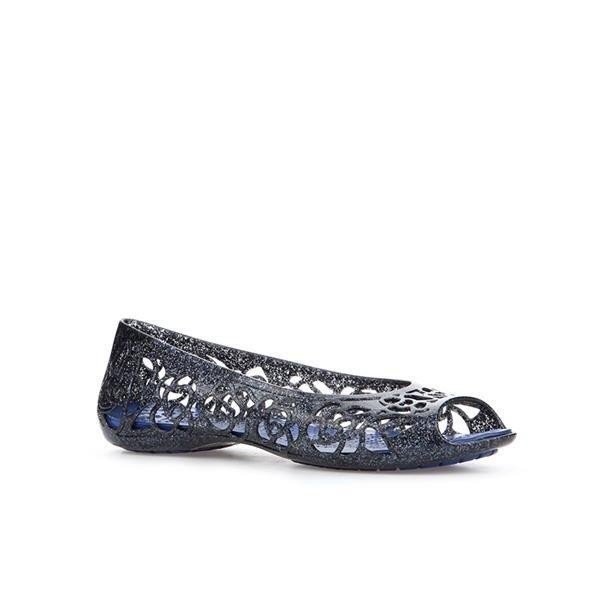 Balerini Crocs Kids' Isabella Glitter Flat GS Albastru - Navy/Cerulean Blue - poza 1