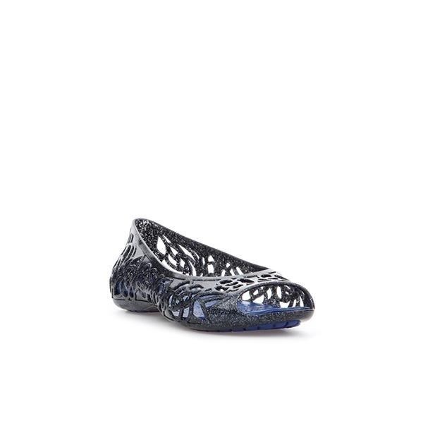 Balerini Crocs Kids' Isabella Glitter Flat GS Albastru - Navy/Cerulean Blue - poza 3