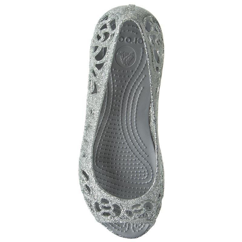 Balerini Crocs Kids' Isabella Glitter Flat GS Argintiu - Silver - poza 2
