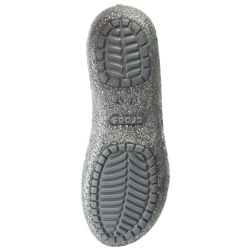 Balerini Crocs Kids' Isabella Glitter Flat GS Argintiu - Silver - poza 3