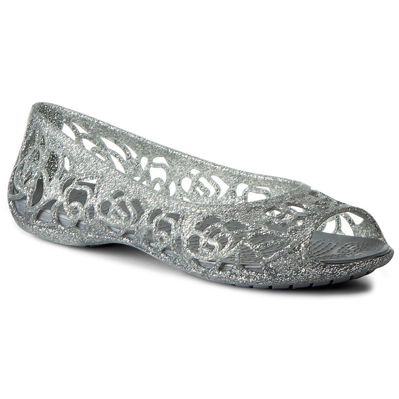 Balerini Crocs Kids' Isabella Glitter Flat GS Argintiu - Silver - poza 1