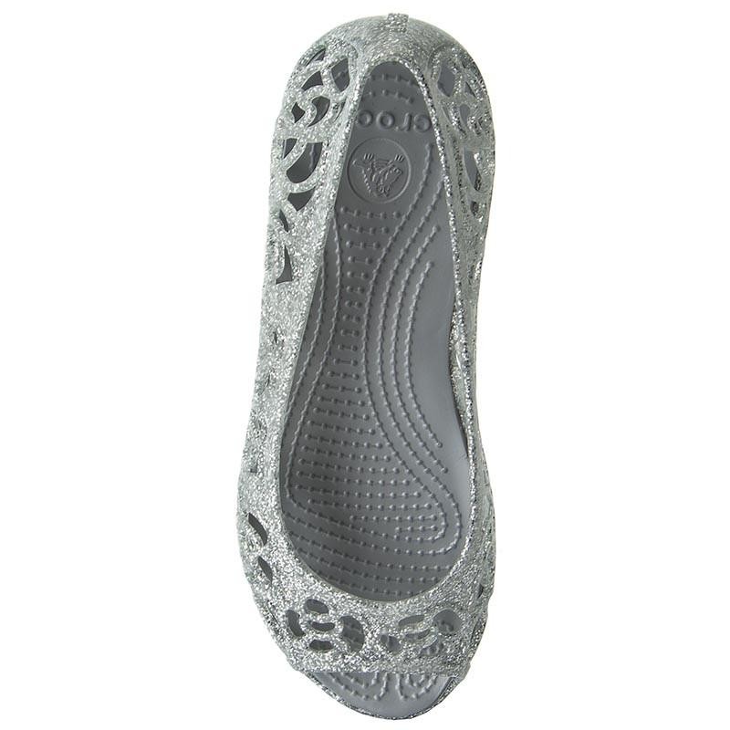 Balerini Crocs Kids' Isabella Glitter Flat GS Argintiu - Silver - poza 2