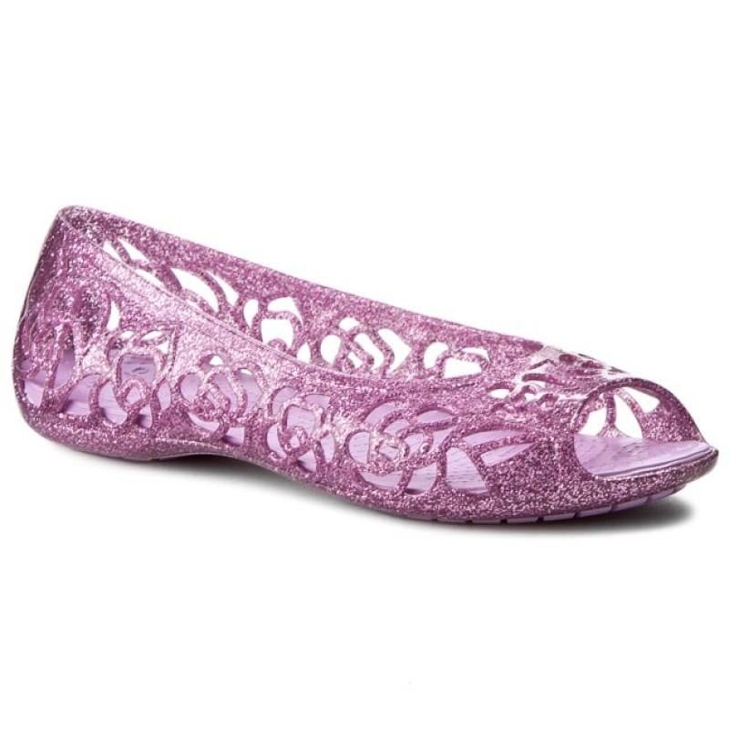 Balerini Crocs Kids' Isabella Glitter Flat GS Mov - Wild Orchid - poza 1