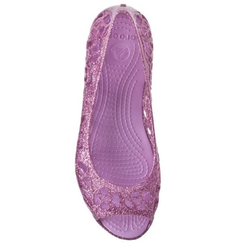 Balerini Crocs Kids' Isabella Glitter Flat GS Mov - Wild Orchid - poza 3