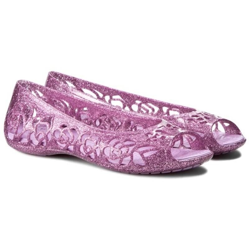 Balerini Crocs Kids' Isabella Glitter Flat GS Mov - Wild Orchid - poza 2