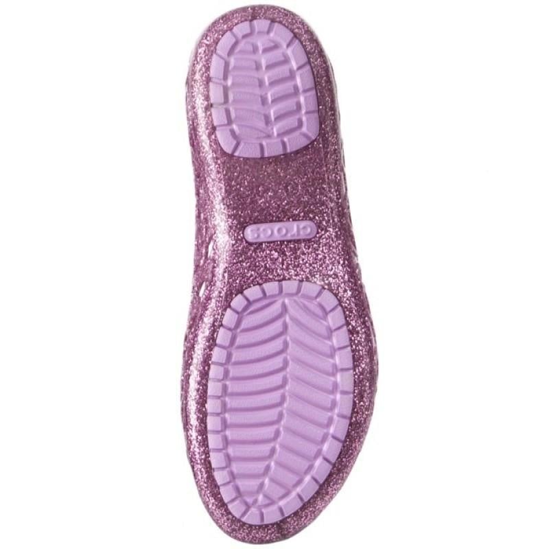 Balerini Crocs Kids' Isabella Glitter Flat GS Mov - Wild Orchid - poza 4