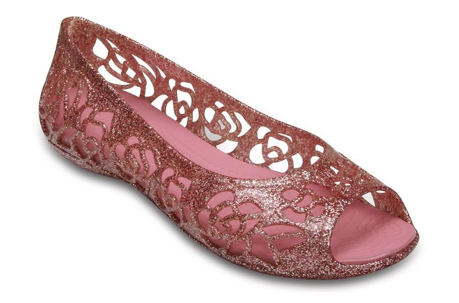 Balerini Crocs Kids' Isabella Glitter Flat GS Roz - Blossom - poza 1