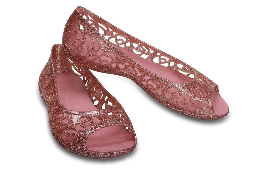 Balerini Crocs Kids' Isabella Glitter Flat GS Roz - Blossom - poza 3