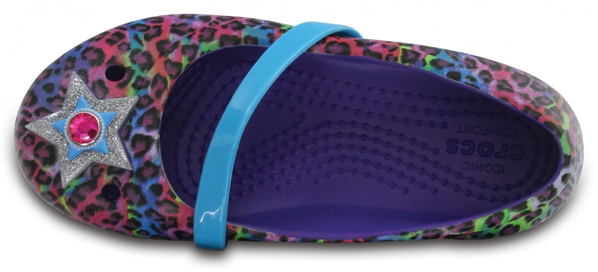 Balerini Crocs Kids' Lina Graphic Flat Mov - Ultraviolet - poza 3