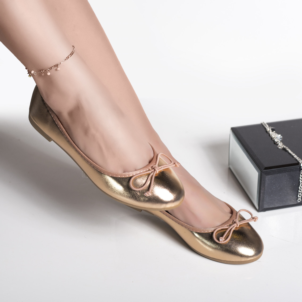 Balerini dama bronz piele ecologica amany - poza 3