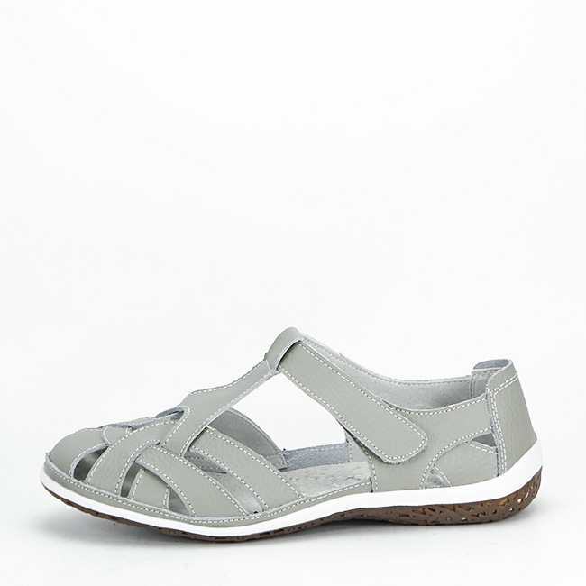 Balerini gri din piele naturala 5101 M5 confort