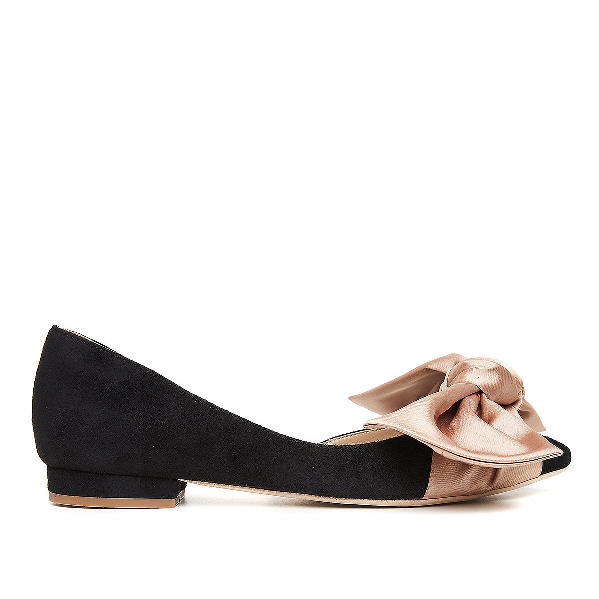 Balerini Samantha cu Funda, Piele Intoarsa, Negri - 35.5 / 9.5cm
