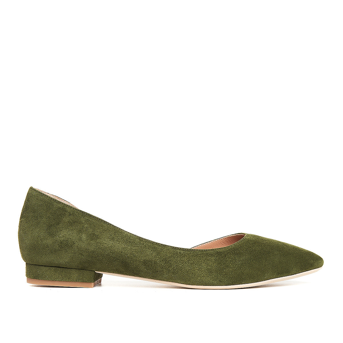 Balerini Samantha Piele Intoarsa, Kaki - 40.5 / 8cm